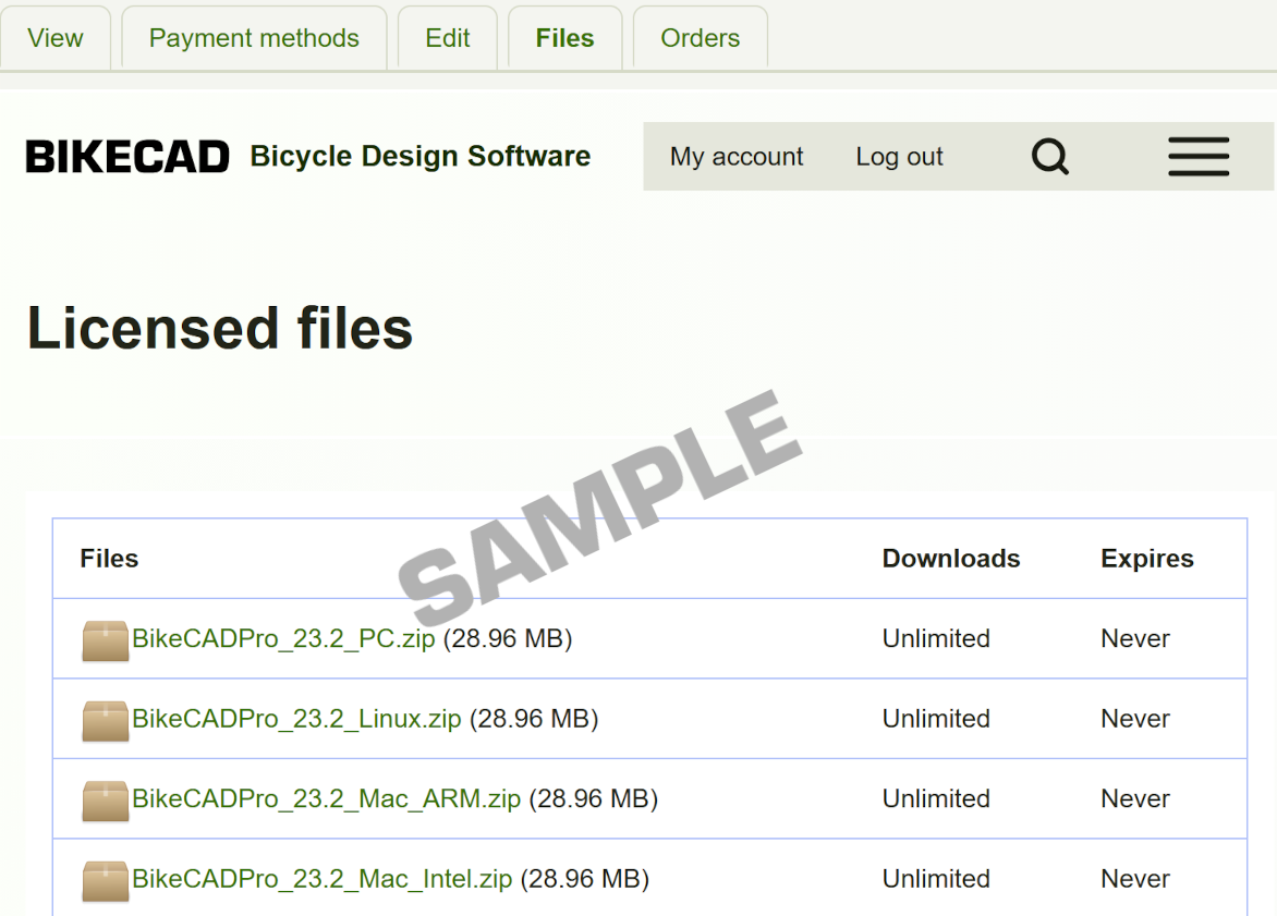 File download tab